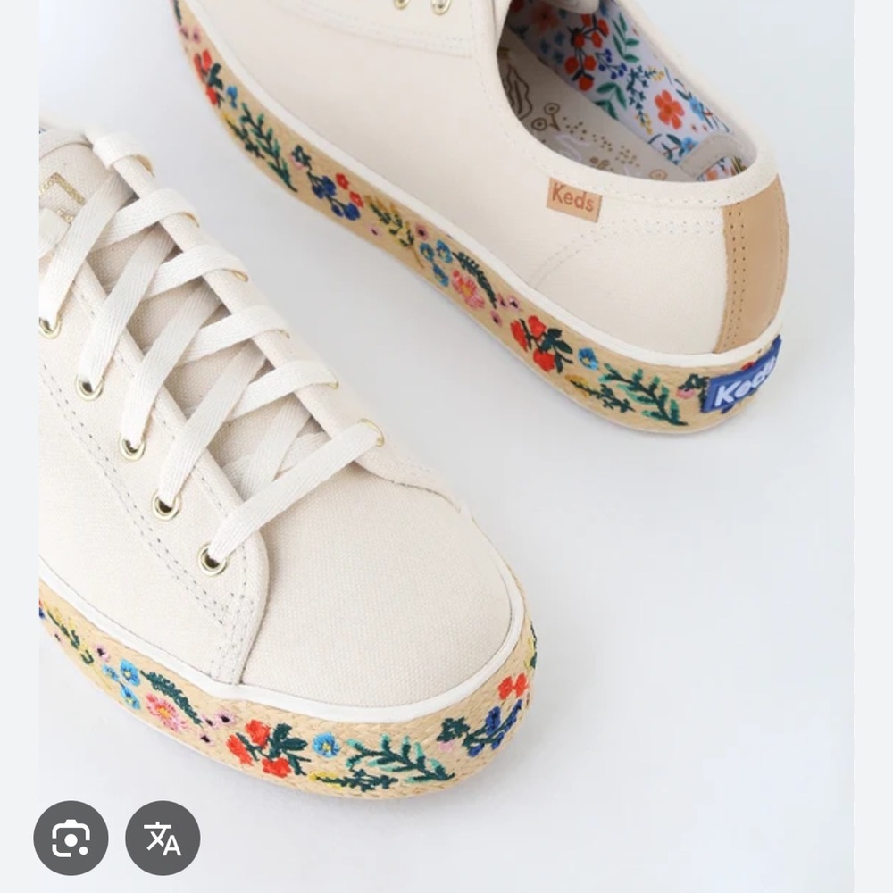 Keds Rifle Paper co. Cream Floral Sneakers